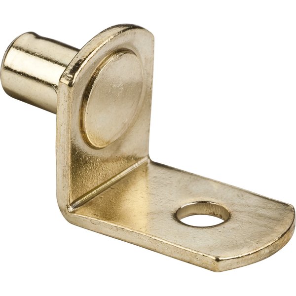 Hardware Resources Polished Brass 1/4" Pin Angled Shelf Support with 3/4" Arm and 1/8"Hole 1610PB
